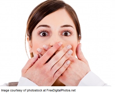 Person covering their mouth