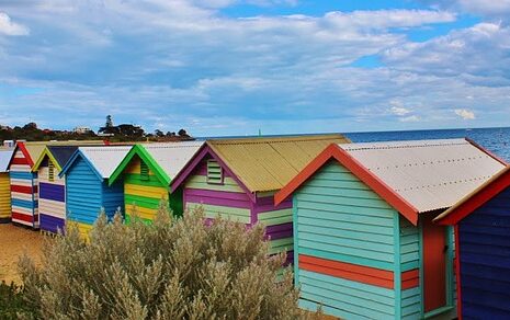 A row of beach huts
