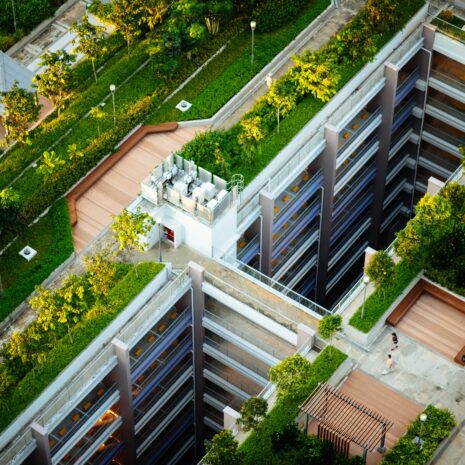 Commercial building rooftop